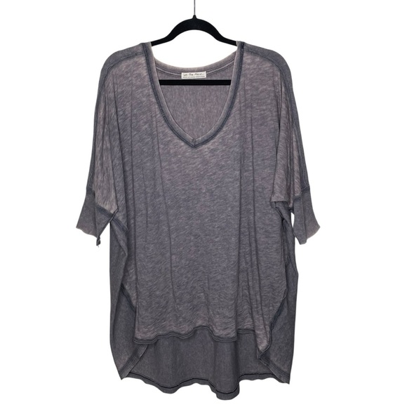 Free People Catch Waves Oversized Brown Wash Tunic Tee Medium - Picture 7 of 13